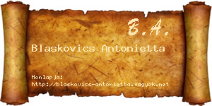 Blaskovics Antonietta névjegykártya